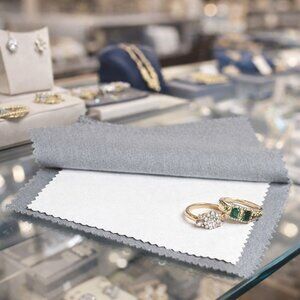 JPS Jewelry Cleaning Polishing Cloth 8" X 6" Gray/White NIP